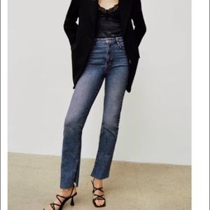 Zara SLIT FLARE SLIM JEANS BLUE 👖